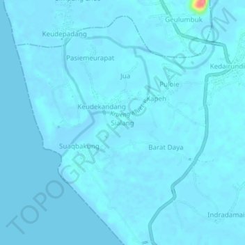 Sialang topographic map, elevation, terrain