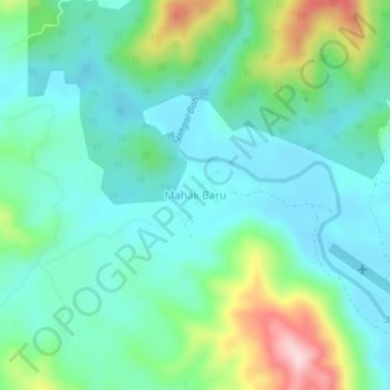 Mahak Baru topographic map, elevation, terrain