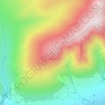 Blease Fell topographic map, elevation, terrain