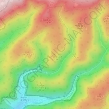Franzosenkopf topographic map, elevation, terrain