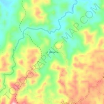 La Mariposa topographic map, elevation, terrain