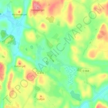 Tossene topographic map, elevation, terrain