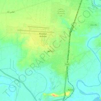 Risalpur topographic map, elevation, terrain
