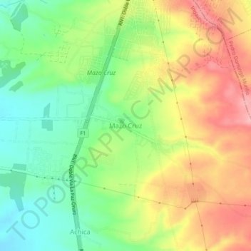 Mazo Cruz topographic map, elevation, terrain
