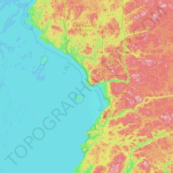 Agawa Islands topographic map, elevation, terrain