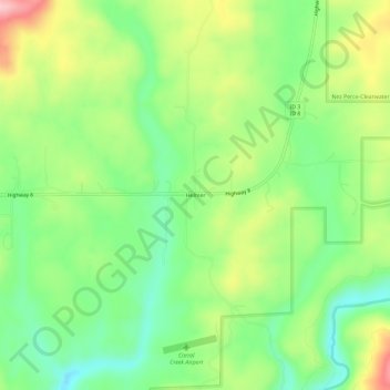 Helmer topographic map, elevation, terrain