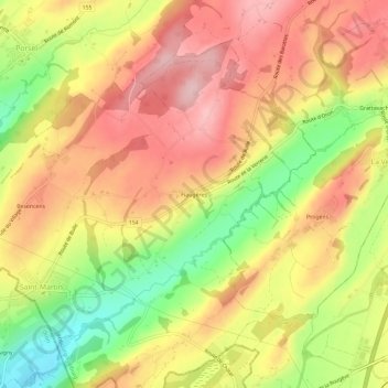Fiaugères topographic map, elevation, terrain