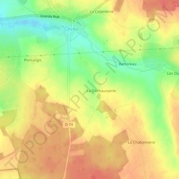 Champ Beroin topographic map, elevation, terrain