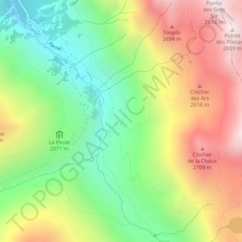 Les Ars Dessus topographic map, elevation, terrain