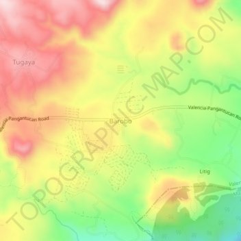 Barobo topographic map, elevation, terrain