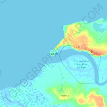 Soalala topographic map, elevation, terrain