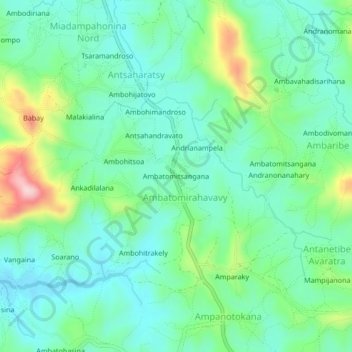 Ambatomitsangana topographic map, elevation, terrain