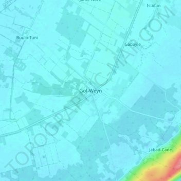 Gol-Weyn topographic map, elevation, terrain