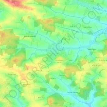 Pipinsried topographic map, elevation, terrain
