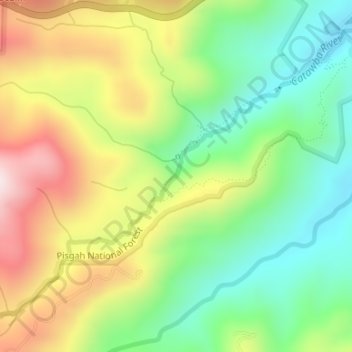 Catawba Falls topographic map, elevation, terrain