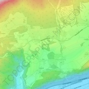 Zirchbichl topographic map, elevation, terrain