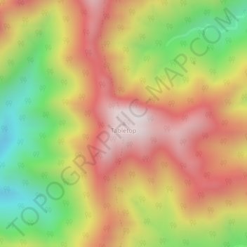 Tabletop topographic map, elevation, terrain