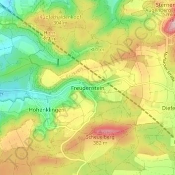 Freudenstein topographic map, elevation, terrain