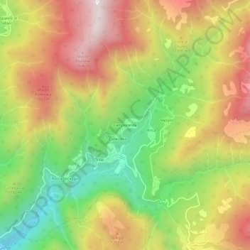 Camporanda topographic map, elevation, terrain