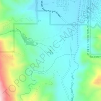 783 topographic map, elevation, terrain