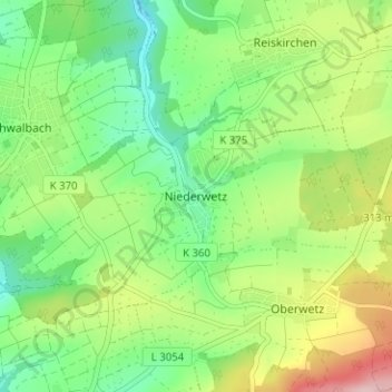 Niederwetz topographic map, elevation, terrain