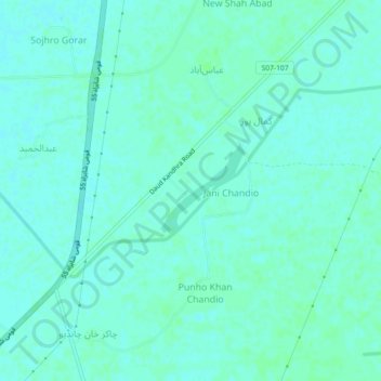Nazirabad topographic map, elevation, terrain