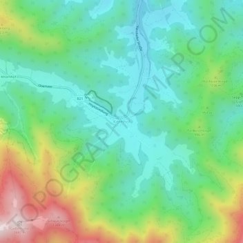 Kernhof topographic map, elevation, terrain