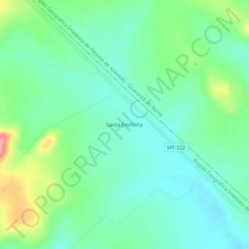 Santa Emilinha topographic map, elevation, terrain
