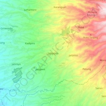 Jatiyoso topographic map, elevation, terrain