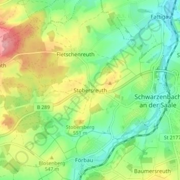 Stobersreuth topographic map, elevation, terrain