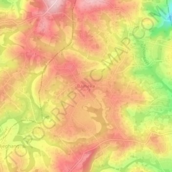 Bameka topographic map, elevation, terrain