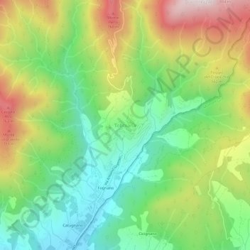 Tobbiana topographic map, elevation, terrain