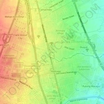 Dau topographic map, elevation, terrain