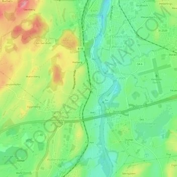 Hegge topographic map, elevation, terrain