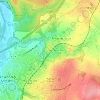 Hopfenberg topographic map, elevation, terrain