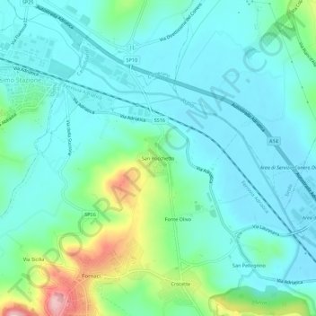 San Rocchetto topographic map, elevation, terrain