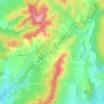 Les Riailles topographic map, elevation, terrain