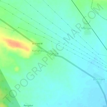 Mohadi topographic map, elevation, terrain
