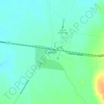Jericho topographic map, elevation, terrain