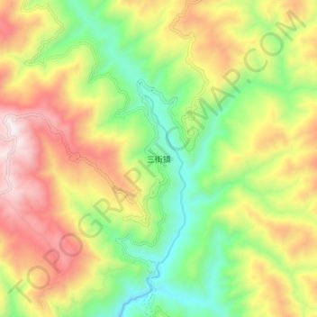 三街镇 topographic map, elevation, terrain