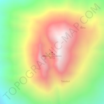 Mount Gamkonora topographic map, elevation, terrain