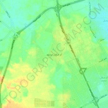Umm Salal Muhammad topographic map, elevation, terrain