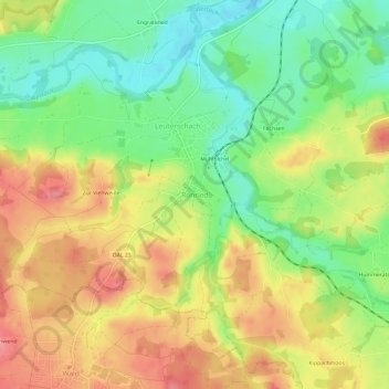 Ronried topographic map, elevation, terrain