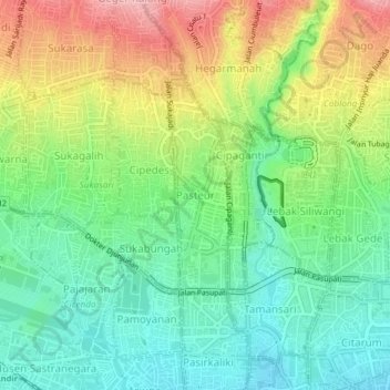 Pasteur topographic map, elevation, terrain