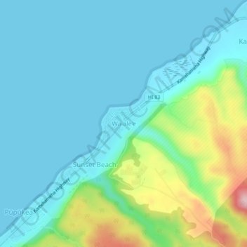 Waiale‘e topographic map, elevation, terrain