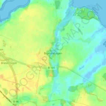 Brandshagen topographic map, elevation, terrain