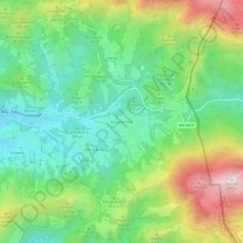 Garaitarreta topographic map, elevation, terrain
