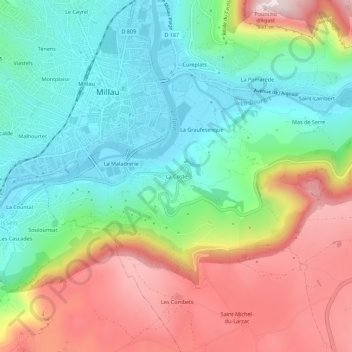 La Coste topographic map, elevation, terrain