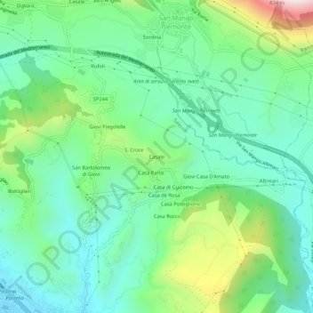 Casale topographic map, elevation, terrain