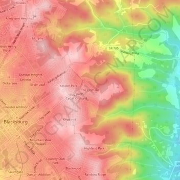 The Orchard topographic map, elevation, terrain
